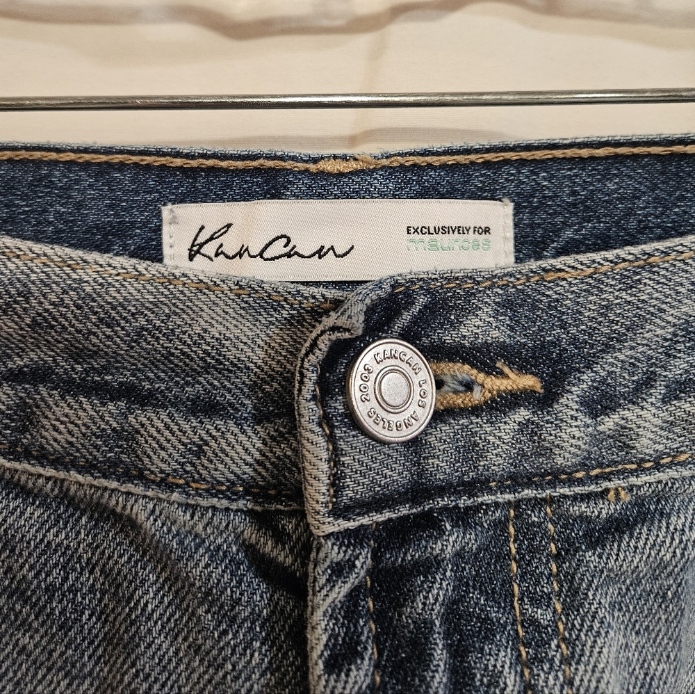 💙 KanCan Women's Distressed Blue Straight Leg Jeans - Picture 3 of 6